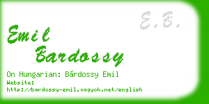 emil bardossy business card